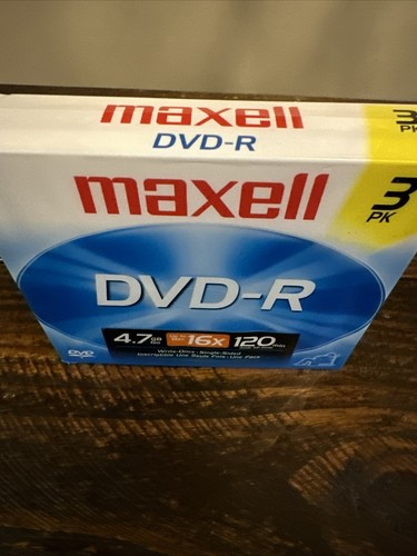 Maxell DVD-R Discs Write Once 4.7 GB 120 Min with Jewel Cases Pack of 3 Disc - Picture 2 of 7