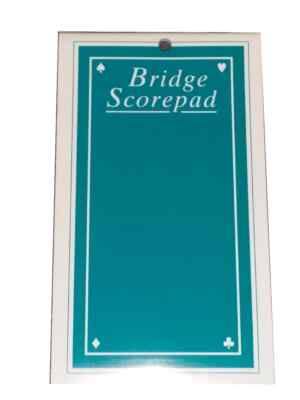 50 Page 7'' Hoyle Contract Bridge TEAL Score Pad Playing Cards Bicycle Congress