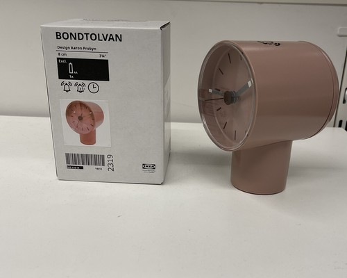 Ikea Bondtolvan Alarm Clock Analog Pale Pink 3 ¼ x 3 ½" x 5" - Picture 2 of 2