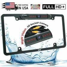 Backup Camera Waterproof Night Vision HD Wide Angle License Plate Car Rear View