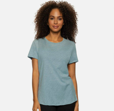 Felina Womens Slub Jersey Crew Neck T-shirt (LEAD,SMALL) NWT