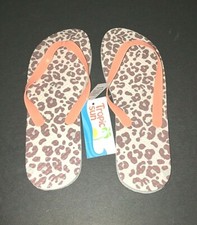 Tropic Sun Summer Beach Vacation Leopard Print Flip Flops Size 9/10