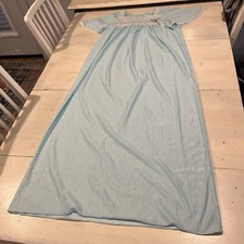 Glencraft Lingerie Nightgown Women s L Blue Short Sleeve lace Trim Vintage