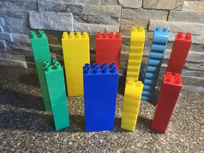 Lot Of 87 Mega Bloks First Builders Building Blocks In 3 Sizes & 5 Colors
