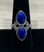 .925 Sterling Silver Lapis Lazuli Ring Size 8