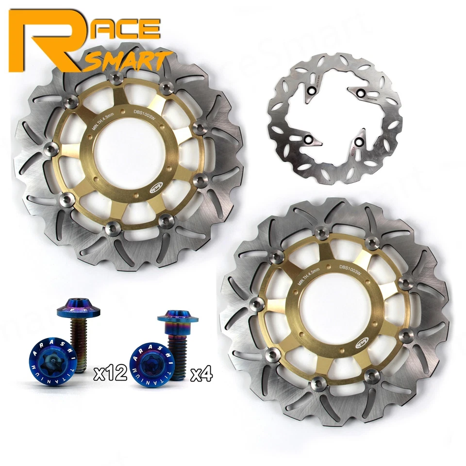 Rotores de freno delanteros traseros + pernos de montaje para Honda CB900F 919 Hornet 2002-2006 Foto 2 de 4