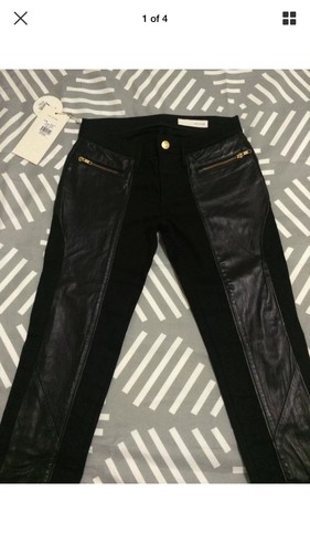 SASS \u0026 BIDE LEATHER PANEL BLACK SKINNY 