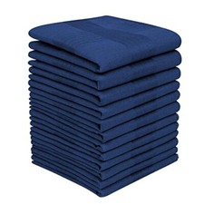 Zenssia Men's Cotton Handkerchiefs with Hem, Bulk Set Hankies Top Gift Family
