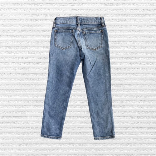 Gap Girls Girlfriend Patch Jeans Distressed Blue Denim Adjustable Waist Size 6 - Picture 2 of 11