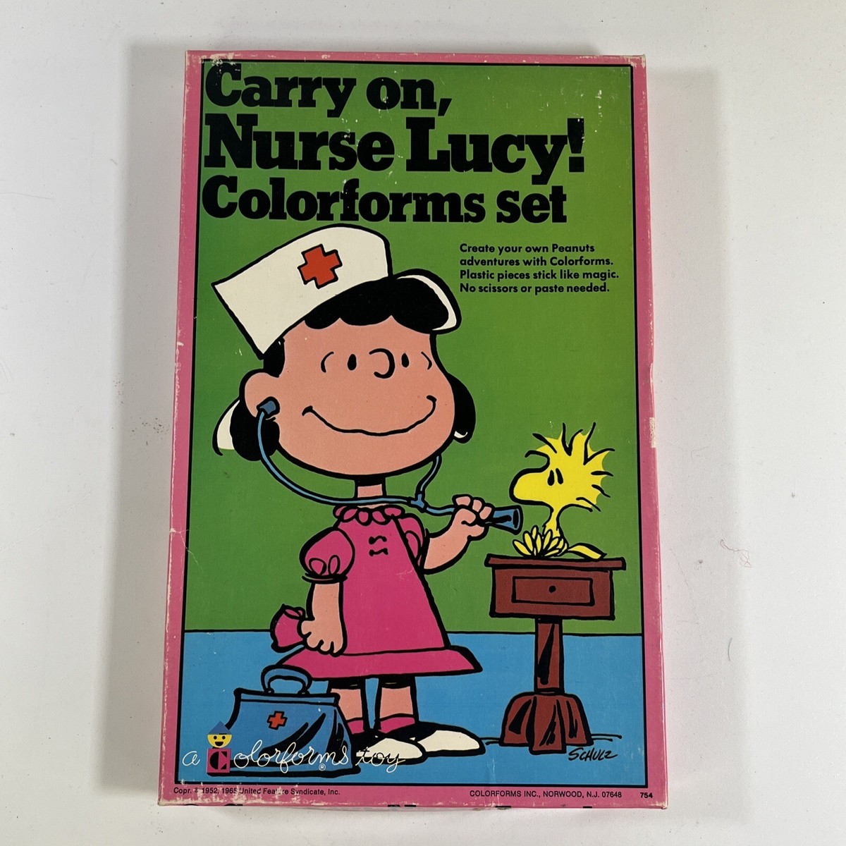 1973 Carry On, Nurse Lucy! Colorform Set Peanuts Vintage