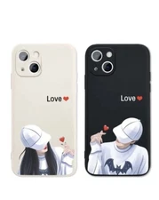 2pcs Couple Figure Graphic Phone Case iphone 13 Pro