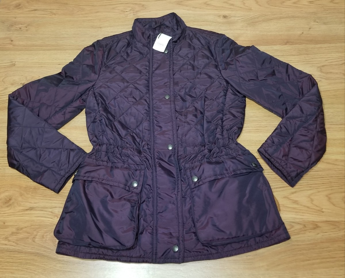 Coach Diamond Quilted Hacking Jacket NWT F84993 Black Violet Coach Diamond Quilted Hacking Jacket NWT F84993 Black Violet