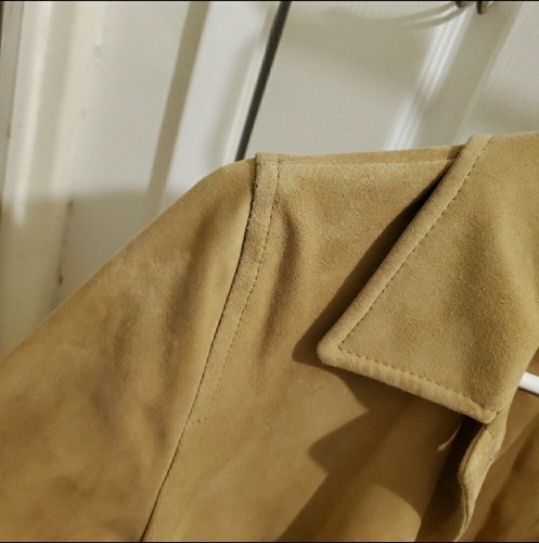 Maxmara weekend Camel tan suede Leather jacket sz 2 - Picture 9 of 12