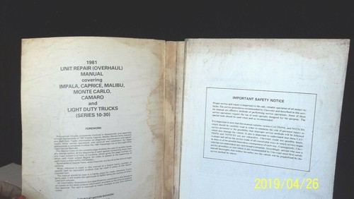 USED 1981 Chev Passenger Car & Light Duty Trucks Unit Repair Manual ST-333-81 - Picture 9 of 12