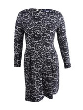 Tommy Hilfiger Women's Lace-Print A-Line Dress (16, Black/Ivory) 190607716463