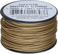 Atwood Rope MFG Micro 125' Jewelry Lanyard Emergency String Cord - MS24-COYOTE