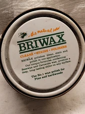 Vintage Briwax Cleans Stains Polishes Tin 