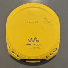 Vintage Sony Walkman D-E220 Portable CD Player Yellow - For Parts Repair