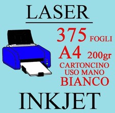 A4 Cardboard Paper 375 Sheets White Hand Use 200 gr. Laser Inkjet Printer