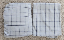 Restoration Hardware RH Baby  Child Windowpane Plaid Twin Flat Fitted Sheets