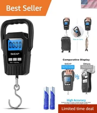 Accurate 110lb Digital Hanging Scale with Comfortable Grip - Ideal Fishing Gift