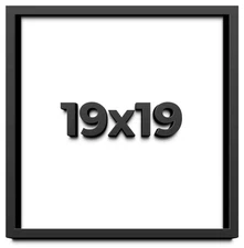 19x19 Shadow Box Frame Black | 1 inches Deep Real Wood Contemporary Shadowbox Di