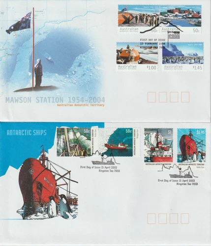 australian antarctic territory stamps ships, mawson station 2003 2004