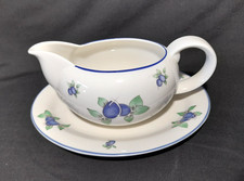 Doulton Everyday Blueberry Gravy Boat / Sauce Jug & Underplate / Saucer
