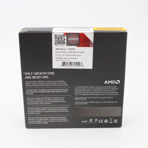 AMD Ryzen 7 9700X 3.8GHz 8-Core AM5 CPU Processor (100-100001404WOF) - Picture 4 of 6