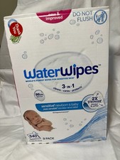 WaterWipes Sensitive Newborn Baby 3-in-1 Wipes 540 Count 9 Pack 2 FREE PACKS