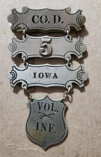 5th Iowa Infantry Reunion GAR Ladder Badge Civil War