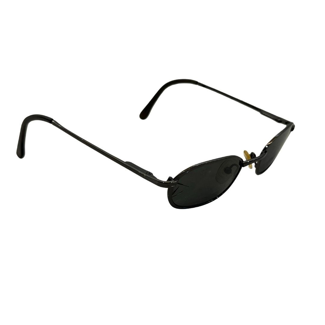 Stussy Men's Oval Sunglasses Black Metal Baxter Vintage Pre-Owned