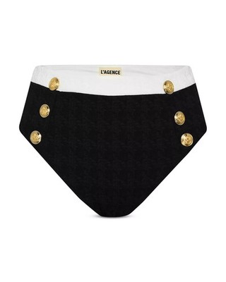$215 NWT L'AGENCE Vanessa Color Blocked Swimsuit Bikini Bottoms Large zjn2226
