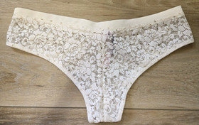Vintage Victoria's Secret Sexy Little Things Coconut Lace Cheeky Panties Bow S