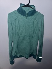 Lululemon Women's Runderful 1/2 Zip Pullover Long Sleeve Heathered Hunter Green