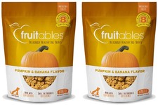 Fruitables NEW Pumpkin Banana Crunchy Dog Treats 2 Pack 7 Oz Each Ships Fast