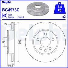 2x Bremsscheibe DELPHI BG4973C für VW S6B CRAFTER 2HB AMAROK 2HA S1B S7A S7B AGD