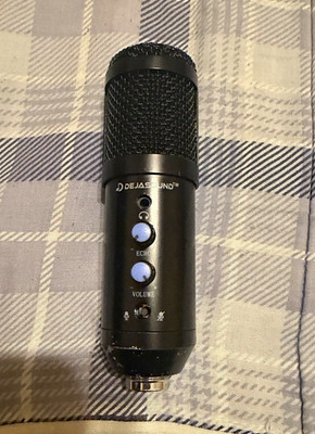 DEJASOUND USB Microphone Black Handheld/Stand-Held Mute Button Volume Echo