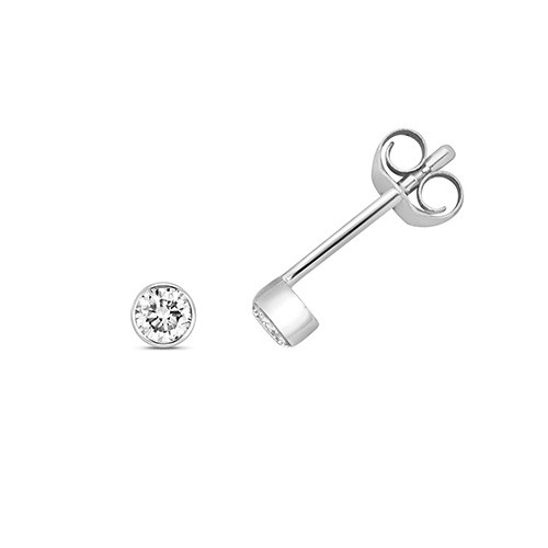 Boucles d'oreilles or blanc diamant 0.16 carat le cadeau d'anniversaire inoubliable