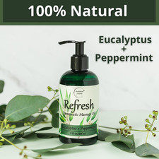Relaxation Massage Body Oil Eucalyptus Peppermint Essential 8oz, All Natural