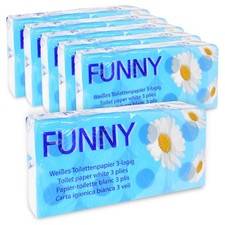 96 Rollen Funny weiches Toilettenpapier, 3-lg, hochwei&szlig;, 150 Blatt, Zellstoff