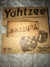 Rare HASBRO 2016 YAHTZEE C2315 Wooden 3D Box TRAVEL Edition DICE GAME Never Used
