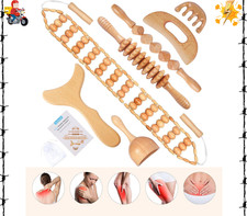 7-in-1 Wood Therapy Massage Tools Lymphatic Drainage Massager for Muscle Pain