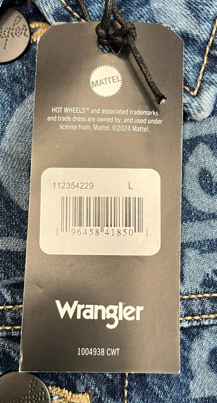 Wrangler x Hot Wheels Jacket Men's XXL Blue Cotton Denim All-Over-Print   NWT
