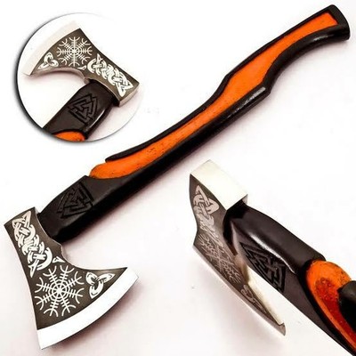 CUSTOM HANDMADE CARBON STEEL AXE HATCHET INTEGRAL VIKING THROWING TOMAHAWK