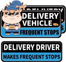 Delivery Driver Magnet for Car, Reflective Caution Frequent Stops Car Magnet, 2