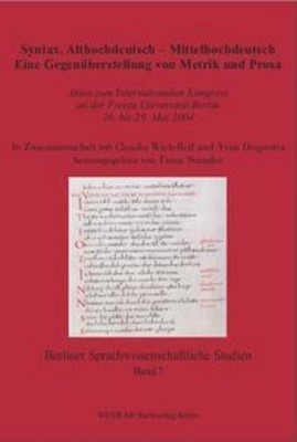 Syntax. Althochdeutsch - Mittelhochdeutsch Franz Simmler