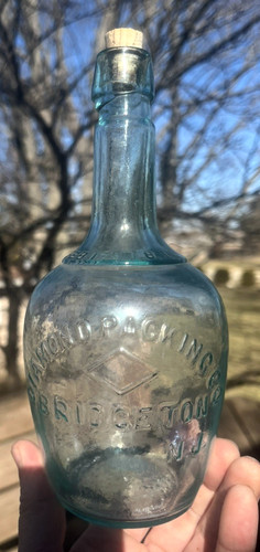 NICE AQUA DIAMOND PACKAGING CO. SAUCE BOTTLE BRIDGETON, NJ 1870'S ERA CLEAN L@@K