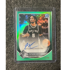 2025-26 Topps Bowman Chrome Stephon Castle #BCA-SC Green Auto /99 Spurs