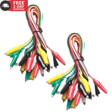 STOBAZA Test Leads Alligator Clips 20 Pcs Test Lead Set Double-Ended Jumper Wire